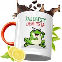 Kubek Pomarańczowy Dla Dentysty Prezent Z Nadrukiem Ze Zdjęciem