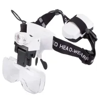 Okulary zegarmistrzowskie lupa z wymiennymi szkłami i podświetleniem