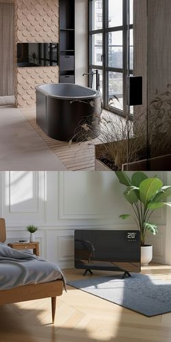 Szklany grzejnik na podczerwień promiennik PrimeHeat 720W WiFi Tuya na Arena.pl