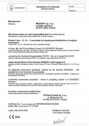 VIRUTON FORTE 1L KONCENTRAT DEZYNFEKCJA NARZĘDZI na Arena.pl
