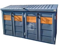 Zabudowa koszy na śmieci wiata obudowa kubłów 235x65x110 cm 4x120L  ID872