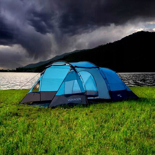 Namiot Turystyczny Kempingowy 4 Osobowy Wodoodporny Tropik Dwa Wejścia zdjęcie 10