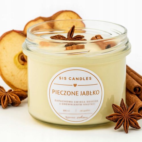 PIECZONE JABŁKO Zapachowa świeca sojowa ręcznie robiona jesienna na Arena.pl