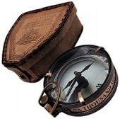 Kompas Magnetyczny - Map Reader w Skórzanym Etui - Retro Gadżet - NC2929
