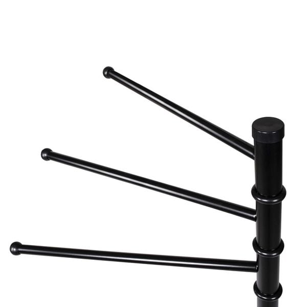 Wieszak łazienkowy na ręczniki 3-ramienny wys. 86 cm obrotowy czarny zdjęcie 5