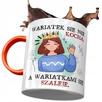 Kubek Pomarańczowy Śmieszny Wariatek Się Nie Kocha Z Nadrukiem Ze Zdjęciem