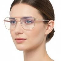 Okulary pilotki zerówki z filtrem Blue Light 25177B transparentny/złoty