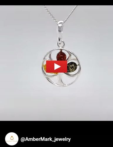 Wisiorek srebrny z bursztynem ORYGINALNA ZAWIESZKA ze srebra FILM DRZEWKO na Arena.pl