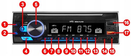 RADIO SAMOCHODOWE 1DIN USB SD MIKROFON BLUETOOTH na Arena.pl