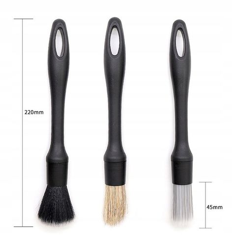 PĘDZLE PĘDZELKI DETAILINGOWE DO KOKPITU WNĘTRZA AUTA ZESTAW TRZY RODZAJE na Arena.pl