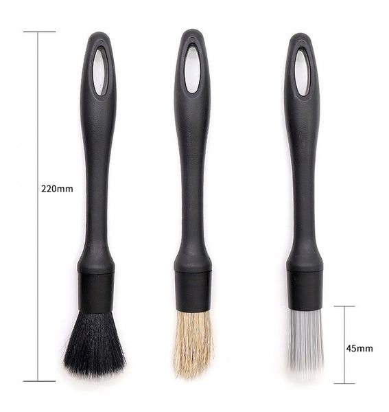 PĘDZLE PĘDZELKI DETAILINGOWE DO KOKPITU WNĘTRZA AUTA ZESTAW TRZY RODZAJE zdjęcie 4