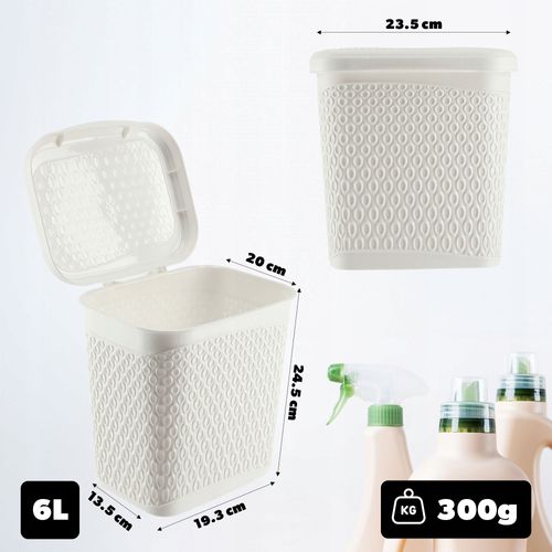 KADAX Pojemnik Na Proszek Do Prania 6L Detergenty Pudełko Biały na Arena.pl