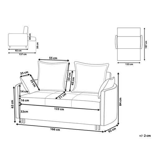 Sofa rozkładana szara HOVIN na Arena.pl