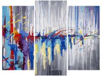 90CM 70 ZEGAR 3 ELEM ABSTRAKCYJNY WODOSPAD SCIENNY DRUK