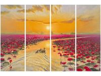 120CM 80 OBRAZ 4 ELEM KACZKI LILIACH ŚCIENNY