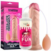 ANATOMICZNE DILDO SQUIRTING Z WYTRYSKIEM PRZYSSAWKĄ + sztuczna sperma 150ml