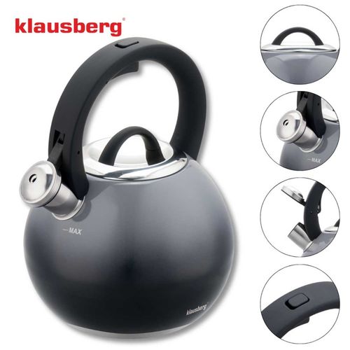 czajnik stalowy z gwizdkiem 3l klausberg kb-7955 grafitowy połysk na Arena.pl