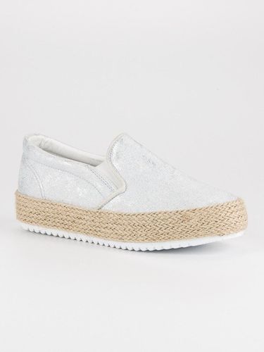 SREBRNE ESPADRYLE NA PLATFORMIE Rozmiar - 38 na Arena.pl