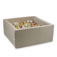 Suchy basen 90x90x40cm Velvet Soft Beżowy z piłeczkami 400szt (jasnozłote, perłowe, beżowe, różowozłote)