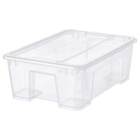 IKEA SAMLA POJEMNIK Z POKRYWKĄ PRZEZROCZYSTY 11L