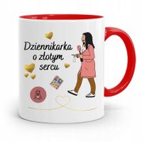 Kubek Czerwony Prezent Dla Dziennikarza Reportera Z Nadrukiem Ze Zdjęciem