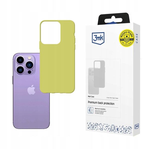 Matowe etui na Apple iPhone 14 Pro Max - 3mk Matt Case lime zdjęcie 1