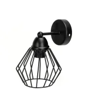 Metalowa lampa ścienna czarna z gwintem E27 o nowoczesnym designie