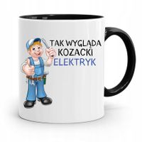 Kubek Czarny Dla Elektryka Kozacki Elektryk Z Nadrukiem Ze Zdjęciem