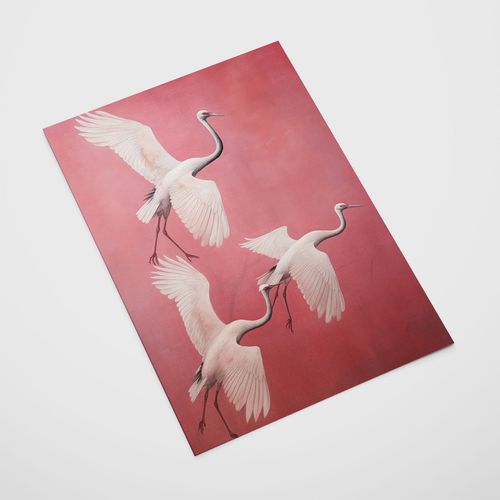 Plakat ptaki na różowym tle 40x50 cm na Arena.pl