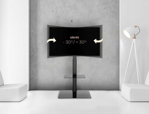 Podłogowy STOJAK TV pod telewizor z półką Uniwersalny Obrotowy na Arena.pl