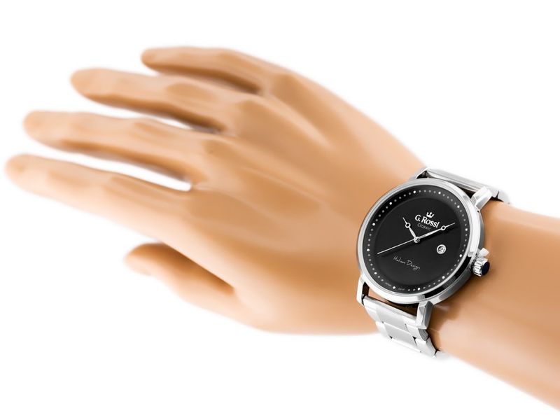 ZEGAREK G. ROSSI - C6182B-1C1 (zg256a) s./black + BOX zdjęcie 5