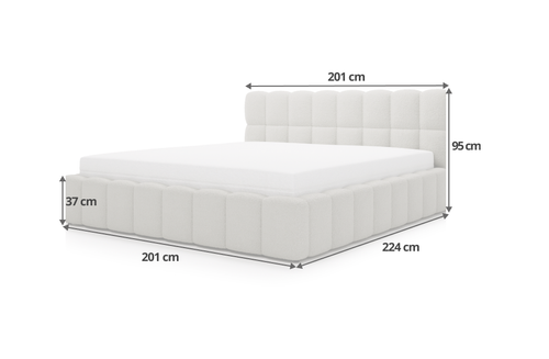 Łóżko tapicerowane Aura 180x200 szare na Arena.pl