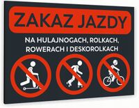 Tabliczka znak informacyjny 40x30 Antracyt ZAKAZ JAZDY Aluminiowa NADRUK UV