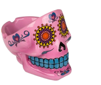 Popielniczka Różowa w Kształcie Różowej Czaszki z Uchwytem na Papierosa