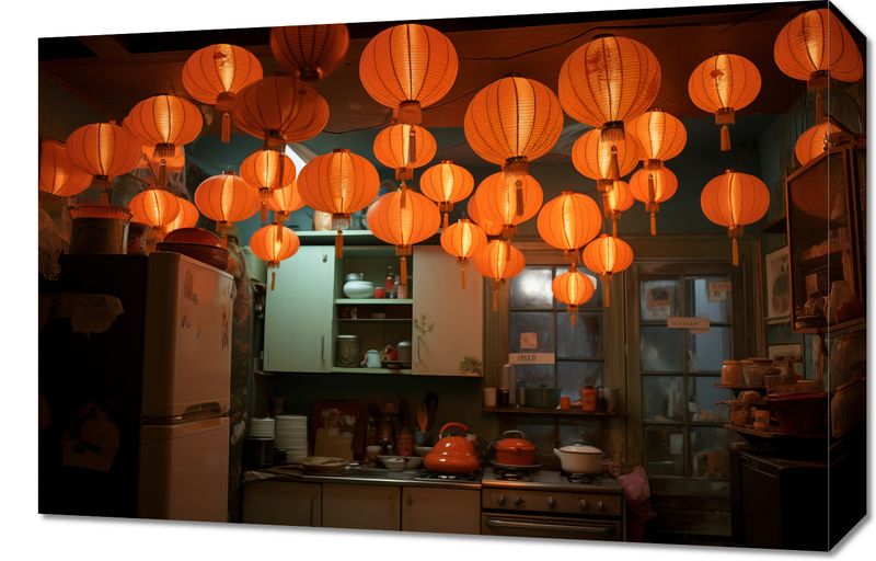 Obraz 60x40cm W Blasku Lampionów zdjęcie 1