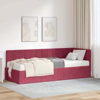 Rama Łóżka Narożnego z Materacem 2 pcs Zielony Aksamit