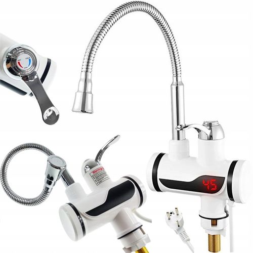 ELEKTRYCZNY PRZEPŁYWOWY PODGRZEWACZ WODY FLEX Z LCD GIĘTKIM KRANEM na Arena.pl