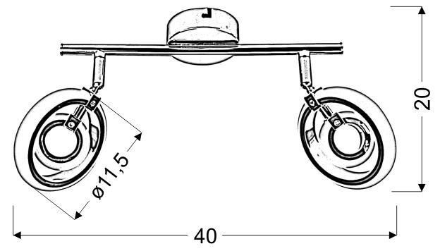 Celt listwa 2x6W LED chrom 3000K zdjęcie 4