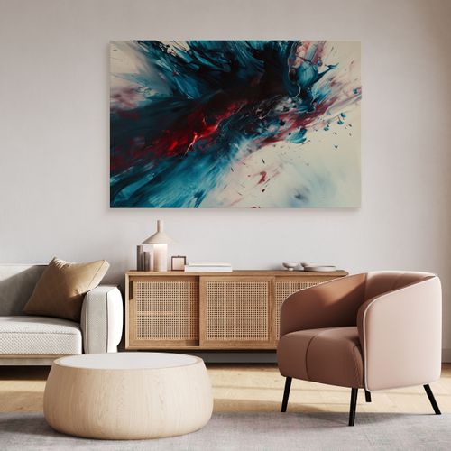 Obraz Na Płótnie Abstrakcja Niebieska Farba Nowoczesny Wzór 40cm x 30cm na Arena.pl