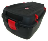 POLSKI BAGAŻNIK DUŻY KUFER KOSZYK ROWEROWY KURIER czarno-czerwony