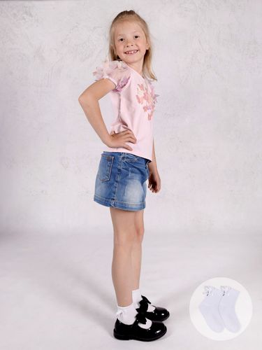 Skarpety dziewczęce bawełniane ażurowe z jetami białe 2PAK 31-34 YOCLUB na Arena.pl