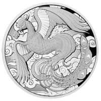 Chinese Myths and Legends: Phoenix 2 uncje Srebra 2022 Proof High Relief
