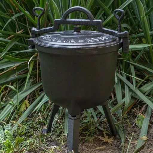 KOCIOŁEK ŻELIWNY GARNEK MYŚLIWSKI 8L NA OGNISKO CIĘŻKI + GRATIS zdjęcie 7