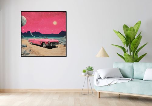 Plakat 100x100cm Kabriolet W Kosmosie na Arena.pl