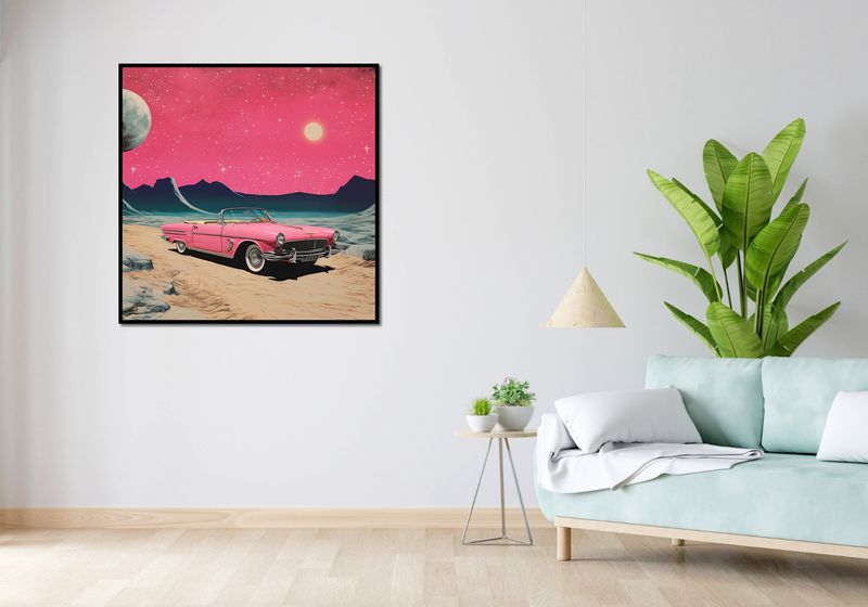 Plakat 100x100cm Kabriolet W Kosmosie zdjęcie 4