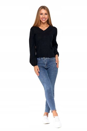 SPODNIE JEANSY SKINNY Z WYSOKIM STANEM RURKI KLASYCZNE MODNE MORAJ L na Arena.pl