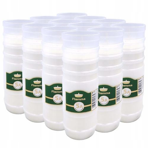 Wkłady Parafinowe do Zniczy Całoroczne Znicze 5 Dni 120h 12 szt na Arena.pl