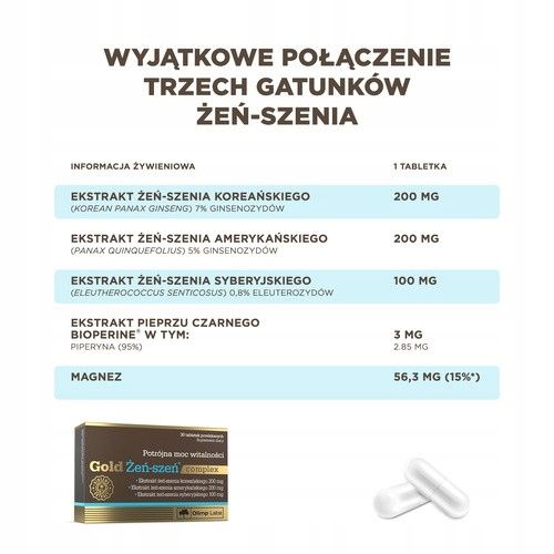 Olimp Gold Żeń-szeń complex, tabletki powlekane, 30 szt. na Arena.pl