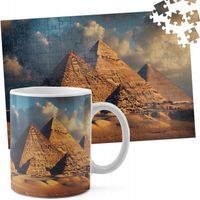 ZESTAW KUBEK + PUZZLE 110EL - EGIPT PIRAMIDY ZABYTEK WIDOKI PIĘKNE