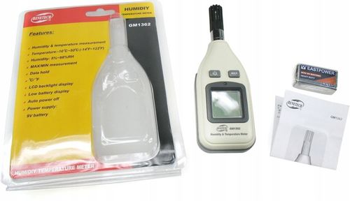 HIGROMETR WILGOTNOŚCIOMIERZ MIERNIK WILGOTNOŚCI I TEMPERATURY POWIETRZA LCD na Arena.pl